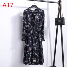 Load image into Gallery viewer, 2021 Winter Dress Women Long Sleeve Vintage Dress Chiffon Shirt Vestidos For Ladies Casual Floral Midi Autumn Dresses Polka Dot
