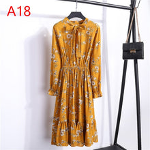 Load image into Gallery viewer, 2021 Winter Dress Women Long Sleeve Vintage Dress Chiffon Shirt Vestidos For Ladies Casual Floral Midi Autumn Dresses Polka Dot
