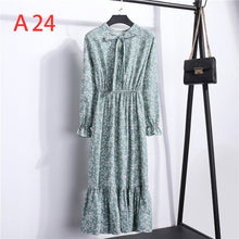 Load image into Gallery viewer, 2021 Winter Dress Women Long Sleeve Vintage Dress Chiffon Shirt Vestidos For Ladies Casual Floral Midi Autumn Dresses Polka Dot
