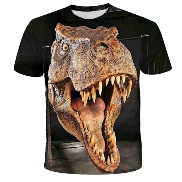 Boys & Girls Cartoon T-shirts Kids Dinosaur Print 3D T Shirt For Boys Children Summer Short Sleeve T-shirt Tops Clothing