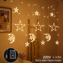 Load image into Gallery viewer, Star Moon Led Curtain Garland String Light Eid Mubarak Ramadan Decoration Islam Muslim Party Decor Eid Al Adha Gift Eid Mubarak
