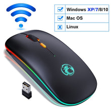 Load image into Gallery viewer, Wireless Mouse RGB Bluetooth Computer Mouse Gaming Silent Rechargeable Ergonomic Mause With LED Backlit USB Mice For PC Laptop
