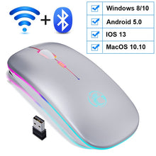 Load image into Gallery viewer, Wireless Mouse RGB Bluetooth Computer Mouse Gaming Silent Rechargeable Ergonomic Mause With LED Backlit USB Mice For PC Laptop
