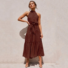 Load image into Gallery viewer, Summer Long Dress Polka Dot Casual Dresses Black Sexy Halter Strapless New 2021 Yellow Sundress Vacation Clothes For Women
