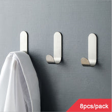 Load image into Gallery viewer, Stainless steel glue hook no hole at the back of bathroom door clothes hook wall hanging strong load-bearing hook
