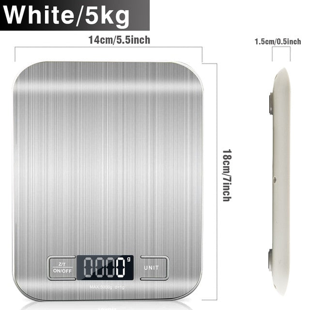 Digital Kitchen Scale, LCD Display 1g/0.1oz Precise Stainless Steel Food Scale for Cooking Baking weighing Scales Electronic