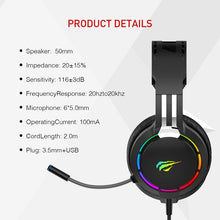 Load image into Gallery viewer, HAVIT Wired Headset Gamer PC 3.5mm PS4 Headsets Surround Sound &amp; HD Microphone Gaming Overear Laptop Tablet Gamer
