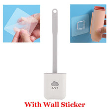 Load image into Gallery viewer, Toilet Brush Set Water Leak Proof with Base Silicone Wc Flat Head Flexible Soft Bristles Brush with Quick Drying Holder Set
