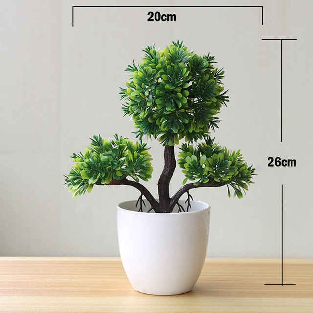 Artificial Plants Pine Bonsai Small Tree Pot Plants Fake Flowers Potted Ornaments For Home Decoration Hotel Garden Decor