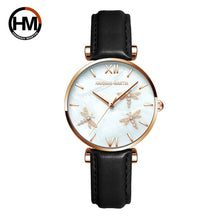 Load image into Gallery viewer, 2021 New Design Japan Akoya Pearl Shell Dragonfly Ladies Luxury Diamonds Scallop Stainless Steel Watches For Women Drop Shipping
