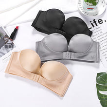 Load image into Gallery viewer, Women Sexy Strapless Push Up Bra Front Closure Bralette Invisible Bras Underwear Lingerie 1/2 Cup Seamless Brassiere ABC Cup
