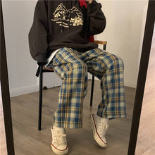 Load image into Gallery viewer, HOUZHOU Harajuku Plaid Pants Women Oversize Wide Leg Trousers Female Korean Style High Waist Checkered Pajama 2021 Spring Summer
