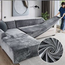 Load image into Gallery viewer, Velvet Plush L Shaped Sofa Cover For Living Room Elastic Furniture Couch Slipcover Chaise Longue Corner Sofa Cover Stretch
