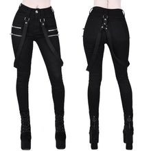 Load image into Gallery viewer, Ladies Cargo Pants High Waist Black Streetwear Vintage Punk Goth Pants Women Summer Pants Casual Long Trousers joggers D30
