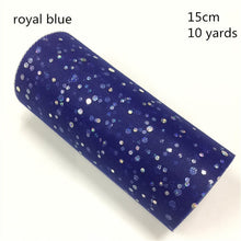 Load image into Gallery viewer, Tulle Roll 10 Yards 15cm Glitter Sequin  Tutu Fabric Wedding Decoration Organza Laser DIY Crafts Birthday Party Supplies White
