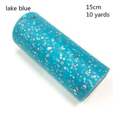 Load image into Gallery viewer, Tulle Roll 10 Yards 15cm Glitter Sequin  Tutu Fabric Wedding Decoration Organza Laser DIY Crafts Birthday Party Supplies White
