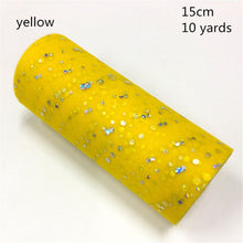 Load image into Gallery viewer, Tulle Roll 10 Yards 15cm Glitter Sequin  Tutu Fabric Wedding Decoration Organza Laser DIY Crafts Birthday Party Supplies White
