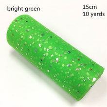 Load image into Gallery viewer, Tulle Roll 10 Yards 15cm Glitter Sequin  Tutu Fabric Wedding Decoration Organza Laser DIY Crafts Birthday Party Supplies White
