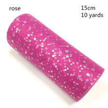 Load image into Gallery viewer, Tulle Roll 10 Yards 15cm Glitter Sequin  Tutu Fabric Wedding Decoration Organza Laser DIY Crafts Birthday Party Supplies White
