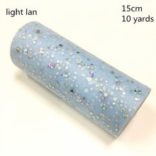 Load image into Gallery viewer, Tulle Roll 10 Yards 15cm Glitter Sequin  Tutu Fabric Wedding Decoration Organza Laser DIY Crafts Birthday Party Supplies White
