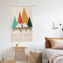 Load image into Gallery viewer, Home Boho Decor Macrame  Cotton Tassel Handmade Woven Wall Hanging Tapestry geometric canvas wall Art background cloth tapestry
