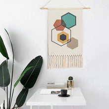 Load image into Gallery viewer, Home Boho Decor Macrame  Cotton Tassel Handmade Woven Wall Hanging Tapestry geometric canvas wall Art background cloth tapestry
