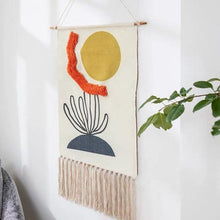 Load image into Gallery viewer, Home Boho Decor Macrame  Cotton Tassel Handmade Woven Wall Hanging Tapestry geometric canvas wall Art background cloth tapestry
