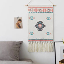 Load image into Gallery viewer, Home Boho Decor Macrame  Cotton Tassel Handmade Woven Wall Hanging Tapestry geometric canvas wall Art background cloth tapestry
