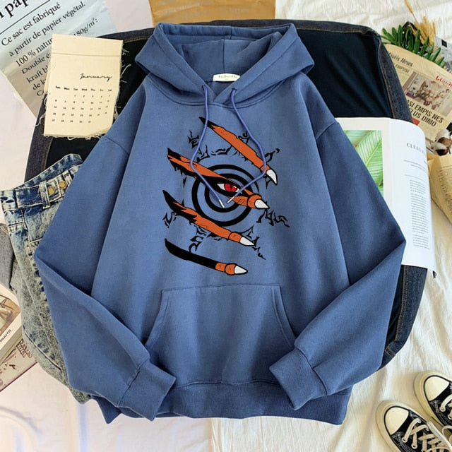 Mens Hoodie Sweatshirt Harajuku Anime Clothes Kurama Ninjutsu Print Streetwear Hoodies Fashion Casual Loose Oversized Hoodies