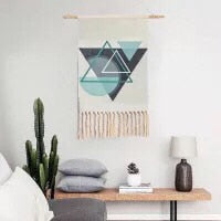 Load image into Gallery viewer, Home Boho Decor Macrame  Cotton Tassel Handmade Woven Wall Hanging Tapestry geometric canvas wall Art background cloth tapestry
