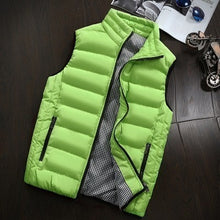 Load image into Gallery viewer, 2021 Autumn Winter New Men Cotton Vest Jacket Solid Color Sleeveless Down Waistcoat Jacket  Male Casual Vest Coat Plus Size 5XL
