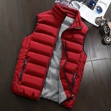 Load image into Gallery viewer, 2021 Autumn Winter New Men Cotton Vest Jacket Solid Color Sleeveless Down Waistcoat Jacket  Male Casual Vest Coat Plus Size 5XL
