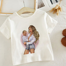 Load image into Gallery viewer, ZZSYKD Summer Super Mom Baby Girl Tshirt Vogue Boys T Shirts Mother And Baby Love Life Lovely Printing Kawaii Kids T Shirt Cozy
