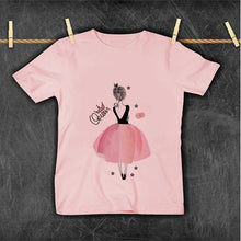 Load image into Gallery viewer, VOGUE Princess Print Girls Tshirt Harajuku Kawaii Fashion Girl Top Cartoon Casual Girl T Shirts Children Round Neck Short Sleeve
