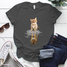 Load image into Gallery viewer, Cat&amp;tiger Print Aesthetic Graphic T Shirts Summer Clothes Tops for Ladies Short Sleeve Around Neck Plus Size 5xl Woman Tshirts
