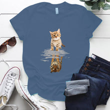 Load image into Gallery viewer, Cat&amp;tiger Print Aesthetic Graphic T Shirts Summer Clothes Tops for Ladies Short Sleeve Around Neck Plus Size 5xl Woman Tshirts
