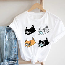 Load image into Gallery viewer, Women Clothing Spring Summer Dog Paw Cat Pet Fashion Cartoon Animal 90s Girl Clothes Print Tee Top Tshirt Female Graphic T-shirt
