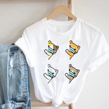 Load image into Gallery viewer, Women Clothing Spring Summer Dog Paw Cat Pet Fashion Cartoon Animal 90s Girl Clothes Print Tee Top Tshirt Female Graphic T-shirt
