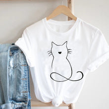 Load image into Gallery viewer, Women Clothing Spring Summer Dog Paw Cat Pet Fashion Cartoon Animal 90s Girl Clothes Print Tee Top Tshirt Female Graphic T-shirt
