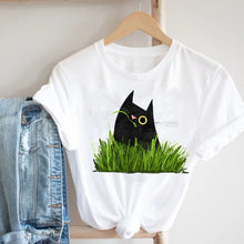 Load image into Gallery viewer, Women Clothing Spring Summer Dog Paw Cat Pet Fashion Cartoon Animal 90s Girl Clothes Print Tee Top Tshirt Female Graphic T-shirt
