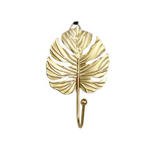 Load image into Gallery viewer, Nordic Leaf Shape Hook Creative Golden Coat Rack Adhesive Holder Wall Coat Key Hanger Free-Hole Home Wall Hanging Decoration
