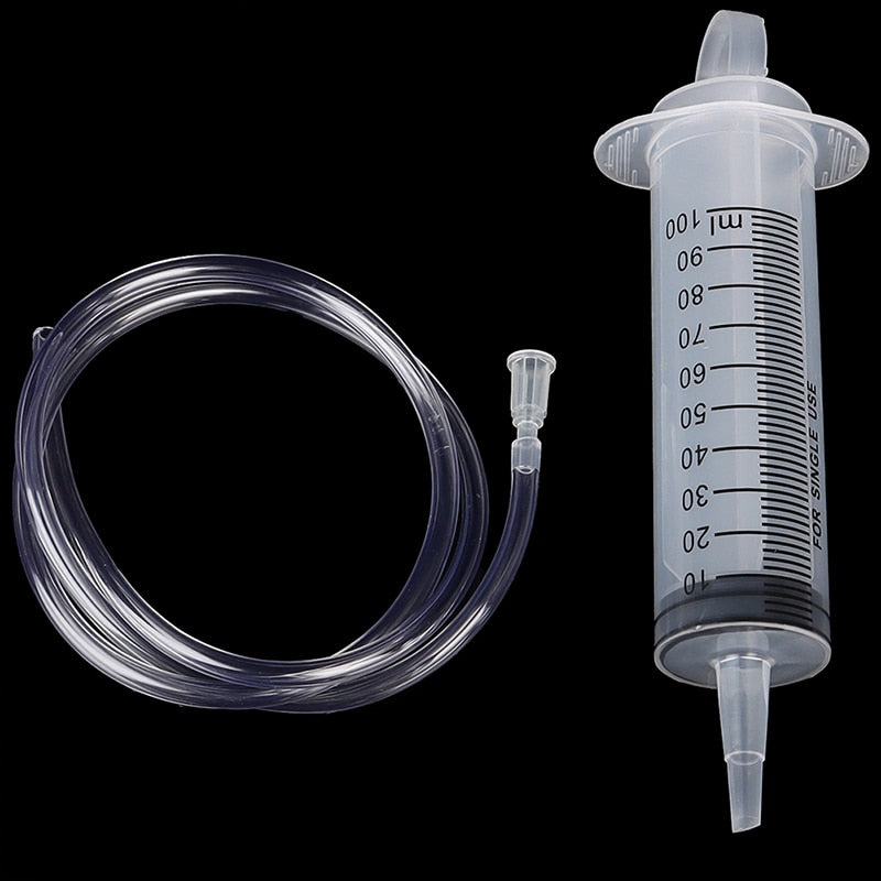 HOT! 1pcs 100ml Large Capacity Syringe Reusable Pump Measuring With 1m Tube Feeding Ink