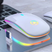 Load image into Gallery viewer, LED Backlit Rechargeable Wireless Silent Mouse USB Mouse Ergonomic Optical Gaming Mouse Desktop PC Laptop Mouse
