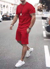 Load image into Gallery viewer, 2021 Summer New Men Casual Shorts Sets Short Sleeve T Shirt +Shorts Solid Male Tracksuit Set Men&#39;s Brand Clothing 2 Pieces Sets
