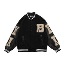 Load image into Gallery viewer, 2020 hip hop streetwear baseball jacket coat letter B bone embroidery Stand-up collar japanese streetwear bomber college jacket
