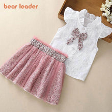 Load image into Gallery viewer, Bear Leader Girls Clothing Sets New Summer Sleeveless T-shirt+Print Bow Skirt 2Pcs for Kids Clothing Sets Baby Clothes Outfits
