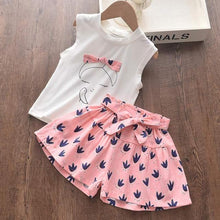 Load image into Gallery viewer, Bear Leader Girls Clothing Sets New Summer Sleeveless T-shirt+Print Bow Skirt 2Pcs for Kids Clothing Sets Baby Clothes Outfits
