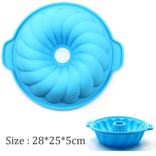 Load image into Gallery viewer, Silicone Big Cake Molds Flower Crown Shape Cake Bakeware Baking Tools 3D Bread Pastry Mould Pizza Pan DIY Birthday Wedding Party
