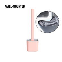 Load image into Gallery viewer, EKOMOI TPR Silicone Toilet Brush Holder Multifunction Cleaning Brush Wall-mount Floor Cleaning Tools Bathroom Accessories Set
