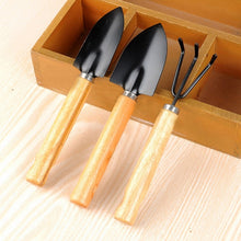 Load image into Gallery viewer, 3Pcs Mini Shovel Rake Set Shovel for Plants Bonsai Tools Garden Mini Hand Tools Miniature Planting Set Wooden Handle Spade Set
